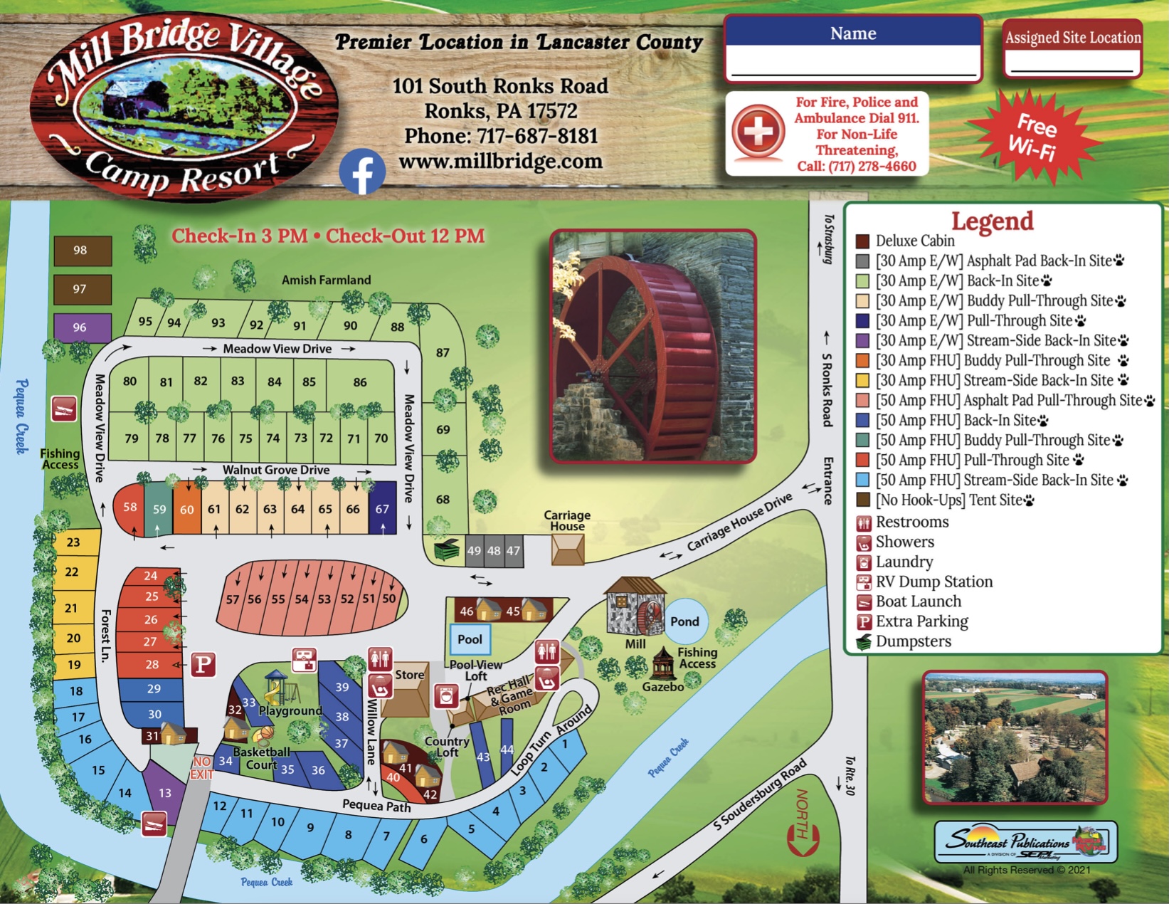 Mill Bridge Village site map